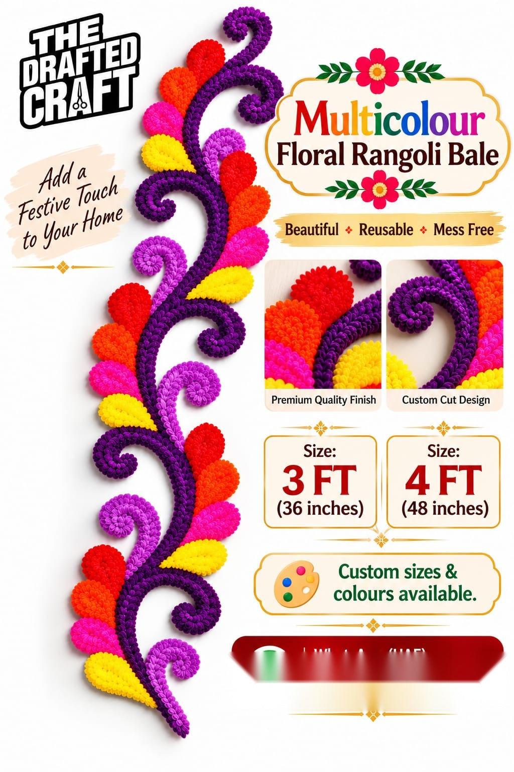 Multicolour Floral Rangoli Bale