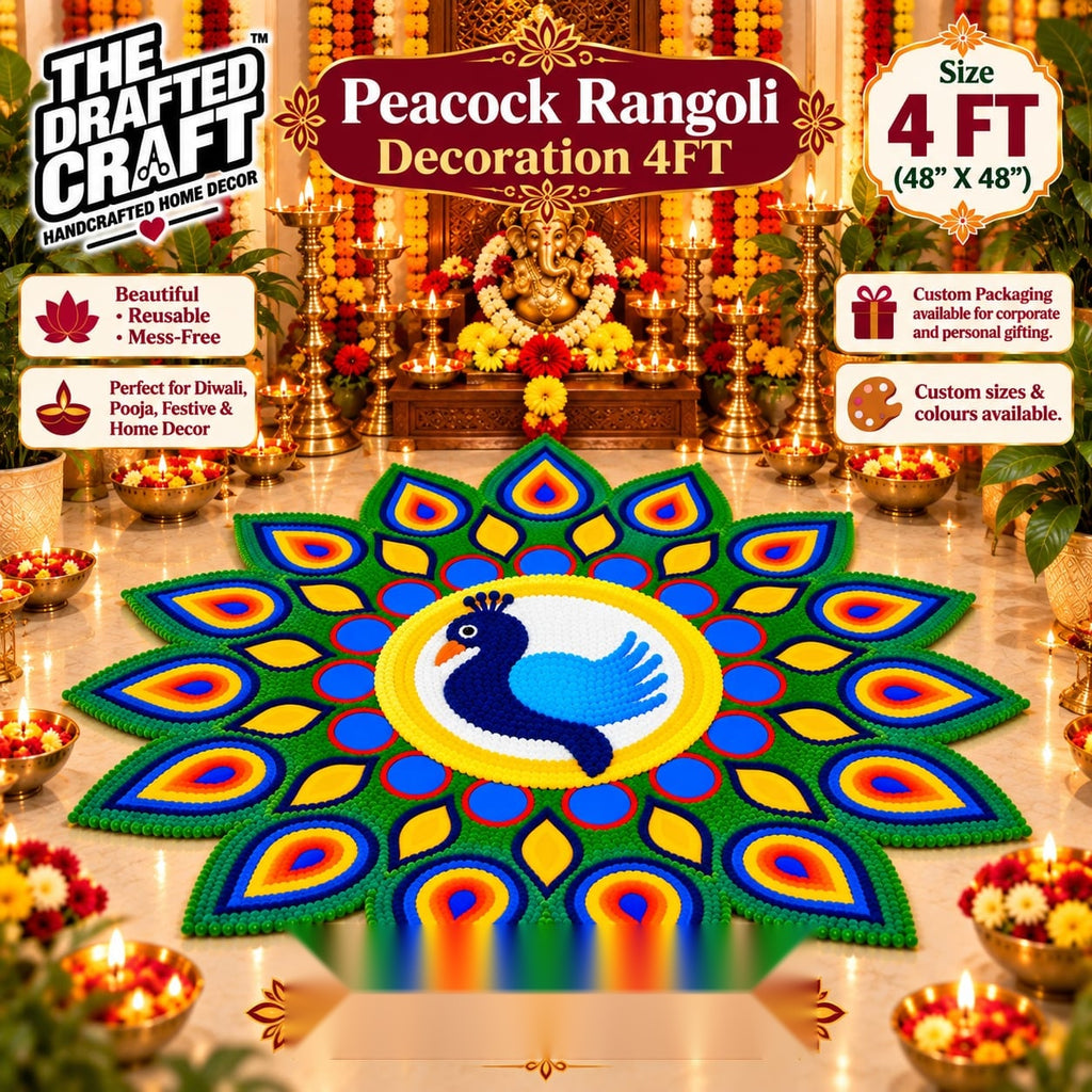 Peacock Rangoli Decoration 4FT