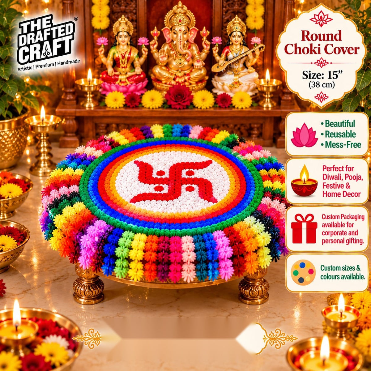 Round Chowki Cover