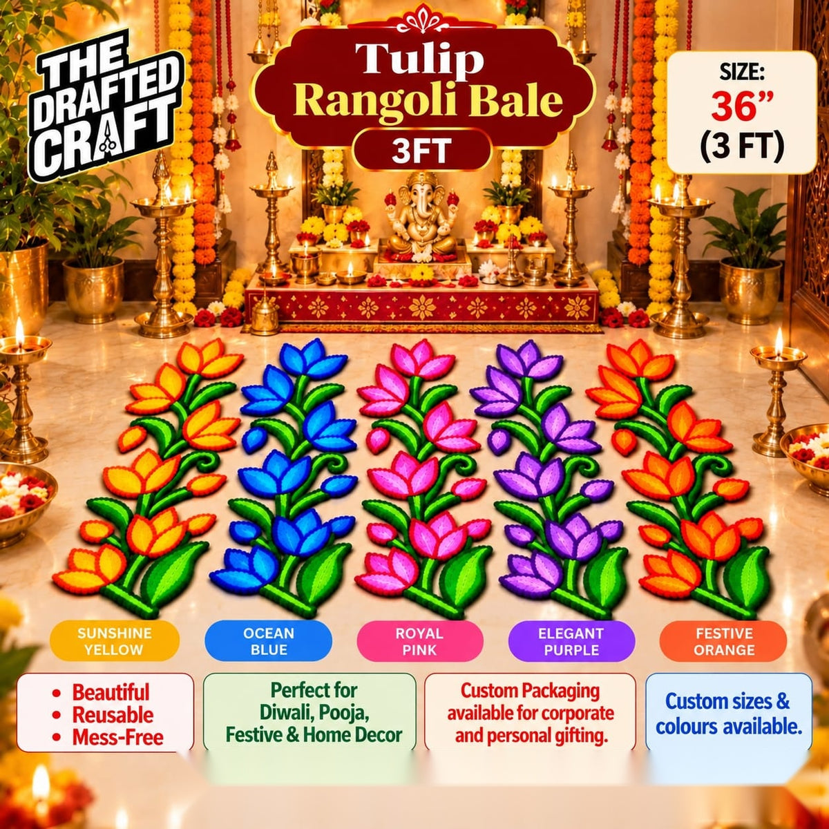 Tulip Rangoli Bale 3FT