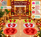 Divine Charan Lakshmi footprint rangoli mat set of 6 – handmade reusable Diwali rangoli by The Drafted Craft