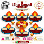 Diya rangoli set of 6 styled for Diwali and pooja