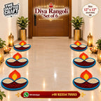 Diya rangoli set of 6 in a festive home setting