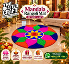 Mandala rangoli mat 3 ft styled for Diwali and pooja