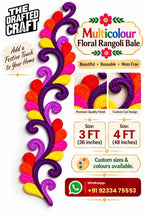 Multicolour floral rangoli bale styled for Diwali and pooja