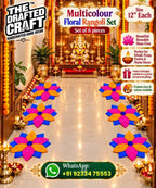 Multicolour Floral Rangoli Set 6 PCS
