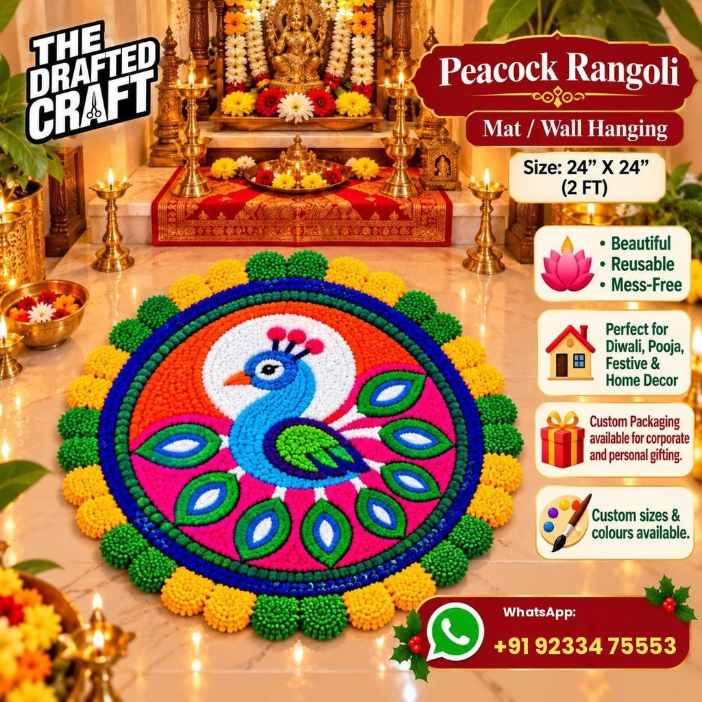 Peacock Rangoli Mat / Wall Hanging