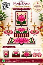 Pooja decor festive combo 5 pieces in a festive home setting
