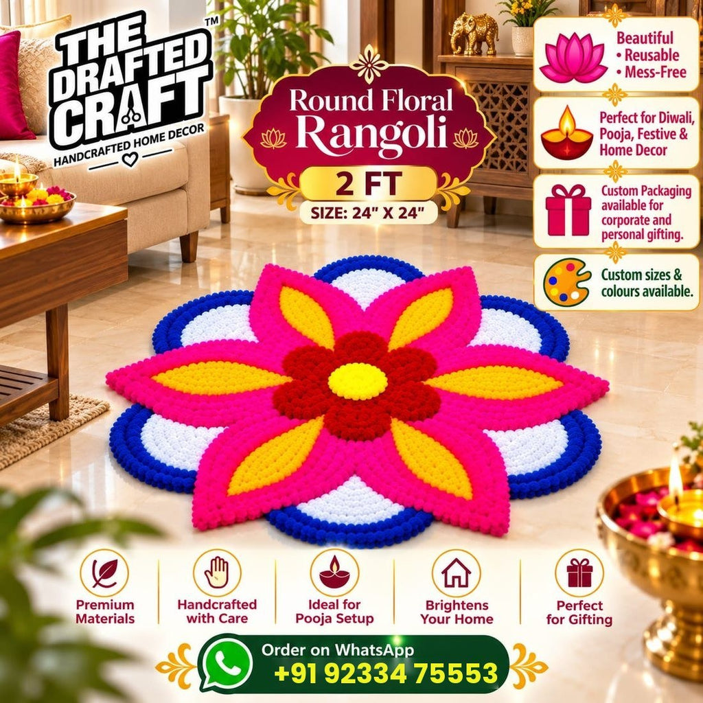 Round Floral Rangoli Decoration 2FT