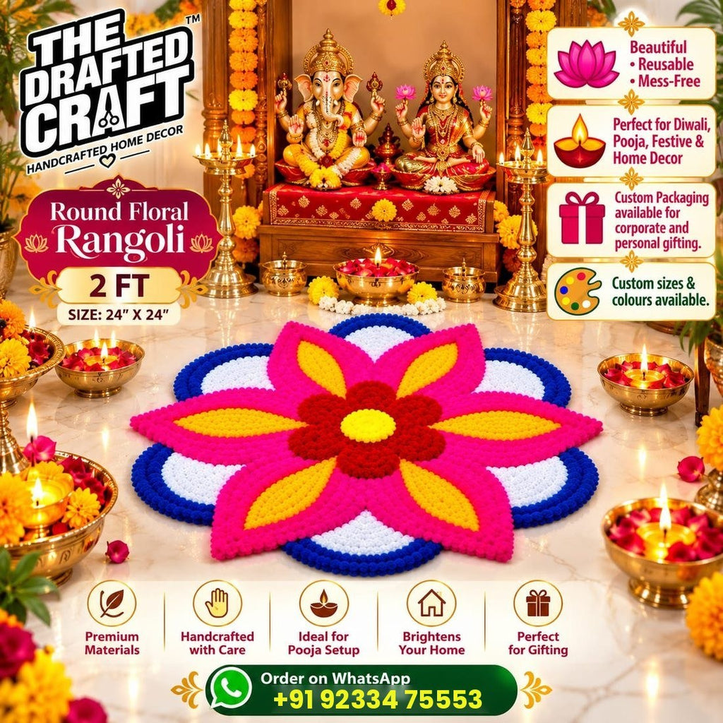 Round Floral Rangoli Decoration 2FT