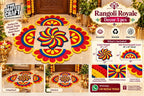 Royale rangoli decor set of 5 styled for Diwali and pooja