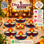 Diya rangoli set of 6 – handmade reusable Diwali rangoli by The Drafted Craft